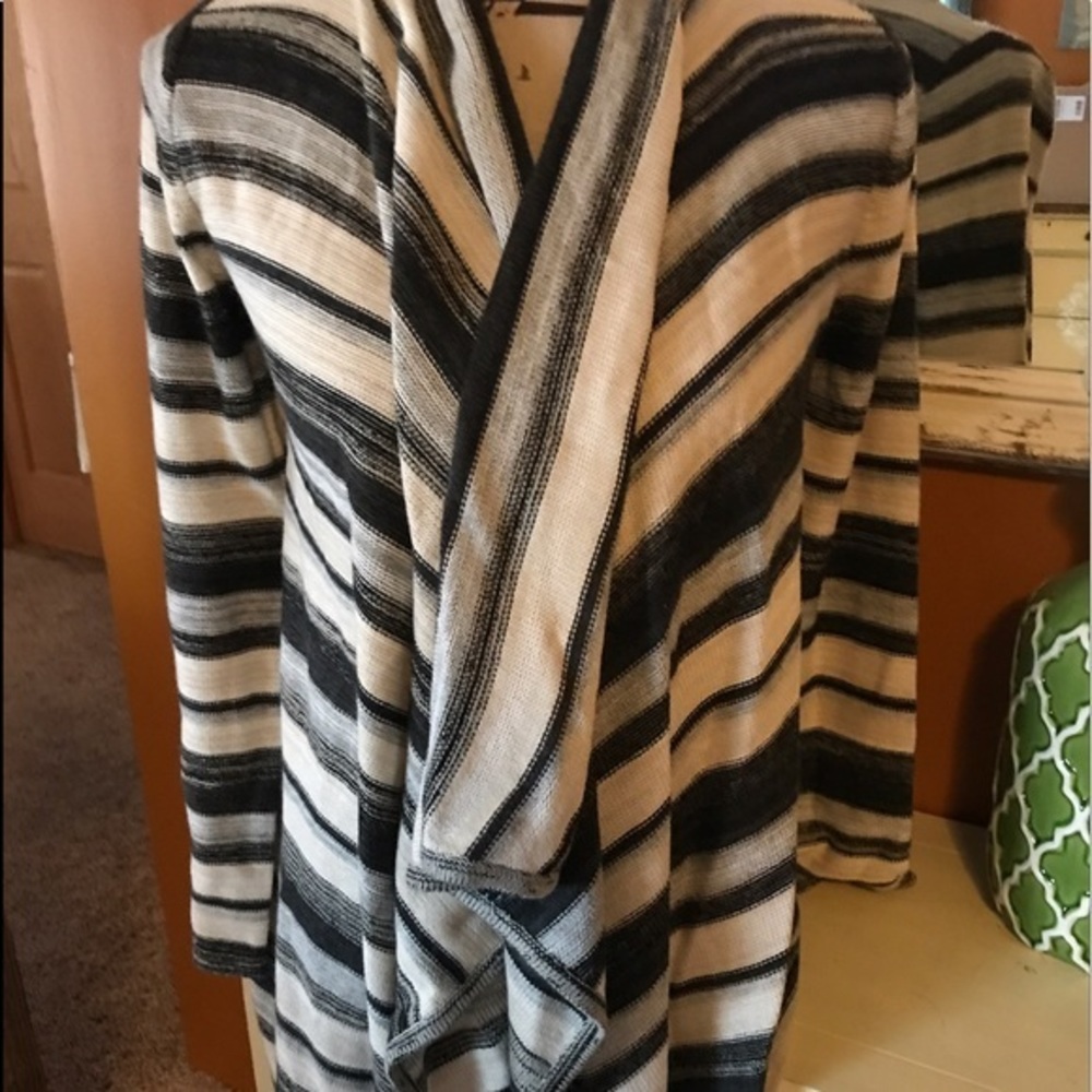 New A.BYER Asymmetric Stripe Sweater Cardi Small